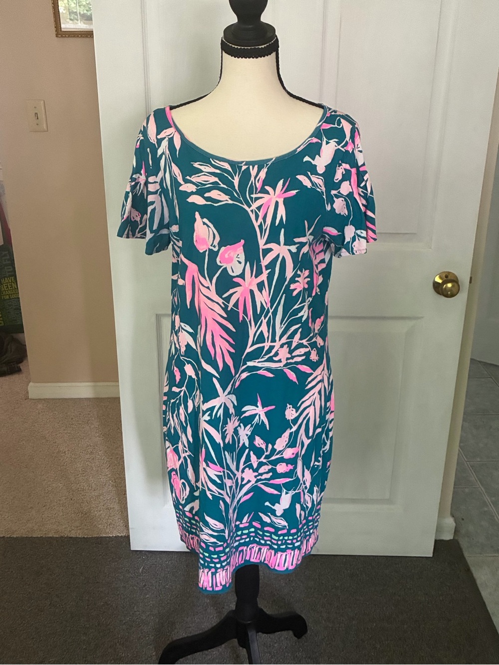 Lilly Pulitzer Marah Tidal Wave Prime Time Teal dress